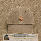 Image principale casquette Beige foncé délavé avec motif Renard de lune 5 cm
