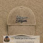 Casquette Beige foncé délavé avec motif I Love You Mum en 7 cm – vue principale