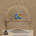 Image principale casquette Beige foncé délavé avec motif Orage arc-en-ciel 7 cm