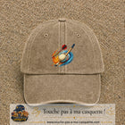 Image principale casquette Beige foncé délavé avec motif Fléchettes et billard 7 cm
