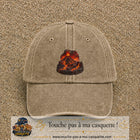 Image principale casquette Beige foncé délavé avec motif Volcan de lave 7 cm