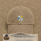 Casquette Beige foncé délavé motif Bulles de bande dessinée logo 5 cm