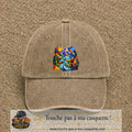 Image principale casquette Beige foncé délavé avec motif Rivière de montagne 7 cm