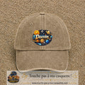 Casquette Beige foncé délavé avec motif Prénom Daevin dans le système solaire en 7 cm – vue principale