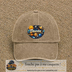 Casquette Beige foncé délavé avec motif Prénom Daevin dans le système solaire en 7 cm – vue principale