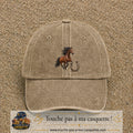 Image principale casquette Beige foncé délavé avec motif Cheval et fer porte-bonheur 7 cm