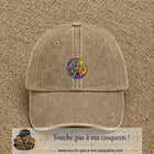 Image principale casquette Beige foncé délavé avec motif Main créative 5 cm