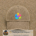 Casquette Beige foncé délavé motif Puzzle pop logo 7 cm