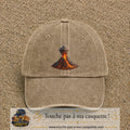 Image principale casquette Beige foncé délavé avec motif Volcan en éruption 7 cm