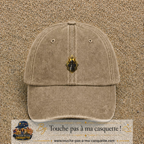 Image principale casquette Beige foncé délavé avec motif Pion d’échecs royal 5 cm