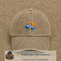Image principale casquette Beige foncé délavé avec motif Météo soleil orage 7 cm
