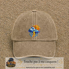 Image principale casquette Beige foncé délavé avec motif Météo soleil orage 7 cm