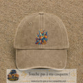 Image principale casquette Beige foncé délavé avec motif Cristaux éclatants 7 cm