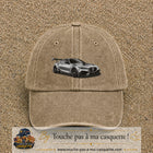 Casquette Beige foncé délavé avec motif Voiture sportive en 5 cm – vue principale