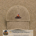 Image principale casquette Beige foncé délavé avec motif Cratère fumant 7 cm