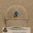 Casquette Beige foncé délavé avec motif Porte mystérieuse avec cadenas en 7 cm – vue principale
