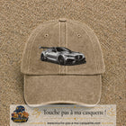 Casquette Beige foncé délavé avec motif Voiture sportive en 7 cm – vue principale