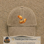Casquette Beige foncé délavé motif Travail du bois logo 7 cm