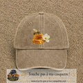 Image principale casquette Beige foncé délavé avec motif Abeille et miel 7 cm