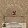 Image principale casquette Beige foncé délavé avec motif Échecs couronnés 7 cm