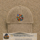Image principale casquette Beige foncé délavé avec motif Outils de bricolage 7 cm