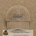 Casquette Beige foncé délavé avec motif I Love You Grandma en 5 cm – vue principale