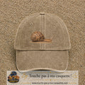 Image principale produit74moyenBF - casquette Beige foncé délavé avec visuel Escargot 5 cm