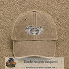 Image principale produit1moyenBF - casquette Beige foncé délavé avec visuel Chat colère ornemental 5 cm