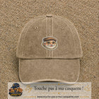Image principale produit76moyenBF - casquette Beige foncé délavé avec visuel Papy casquette lunettes 5 cm