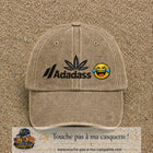 Image principale produit37grosBF - casquette Beige foncé délavé avec visuel Adadass emoji rieur 7 cm