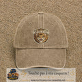 Image principale produit40grosBF - casquette Beige foncé délavé avec visuel Lion roi je suis le roi 7 cm