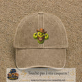 Image principale produit194grosBF - casquette Beige foncé délavé avec visuel Cactus cowboy 7 cm