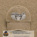 Image principale produit1grosBF - casquette Beige foncé délavé avec visuel Chat colère ornemental 7 cm