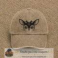 Image principale produit3grosBF - casquette Beige foncé délavé avec visuel Biche mignonne 7 cm