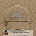 Image principale produit121moyenBF - casquette Beige foncé délavé avec visuel Vache message anglais 5 cm