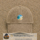 Image principale produit175moyenBF - casquette Beige foncé délavé avec visuel Vague plage 5 cm