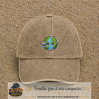 Image principale produit115moyenBF - casquette Beige foncé délavé avec visuel Monde kawaii avion 5 cm