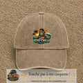 Casquette Beige foncé délavé 100% coton avec motif Stay Chill squelette plage 7 cm - image principale