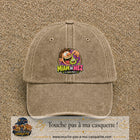 Casquette baseball Beige foncé délavé 100% coton avec visuel Miam de nez 7 cm - image produit principale