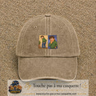 Casquette baseball Beige foncé délavé 100% coton avec visuel Humour odeur 5 cm - image produit principale
