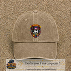 Casquette Beige foncé délavé 100% coton avec motif Badge arcade JM rétro 7 cm - image principale