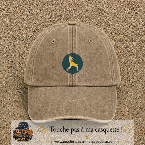 Casquette baseball Beige foncé délavé 100% coton avec visuel Banane drôle 5 cm - image produit principale