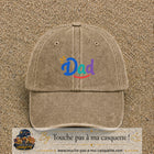 Casquette baseball Beige foncé délavé 100% coton avec visuel Dad coloré 5 cm - image produit principale