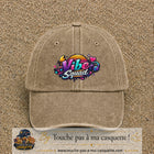 Casquette Beige foncé délavé 100% coton avec motif Vibe Squad 7 cm - image principale