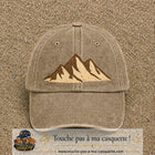 Casquette Beige foncé délavé 100% coton avec motif Montagnes bohèmes 7 cm - image principale
