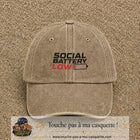 Casquette Beige foncé délavé 100% coton avec motif Social Battery Low 5 cm - image principale