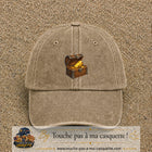Casquette baseball Beige foncé délavé 100% coton avec motif Coffre au trésor 5 cm - image principale