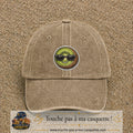 Casquette Beige foncé délavé motif Kiwi avec lunettes 7 cm - vue principale