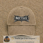 Casquette baseball Beige foncé délavé 100% coton avec visuel Typographie métal 7 cm - image produit principale