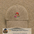 Casquette baseball Beige foncé délavé 100% coton avec motif Juliette 3 cm - image principale